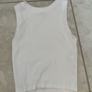 Hollister White Sleeveless Ribbed Top